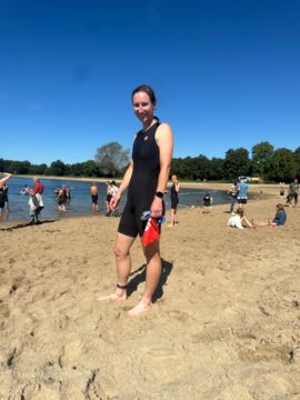 Nadine vor dem Start zu ihrem 2.Triathlon
