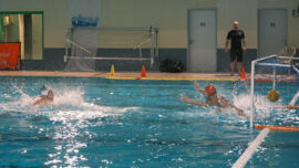 5 Meter Strafwurf  Djordje Tanaskovic DSV98 gegen SV Weiden Wasserball DWL Herren